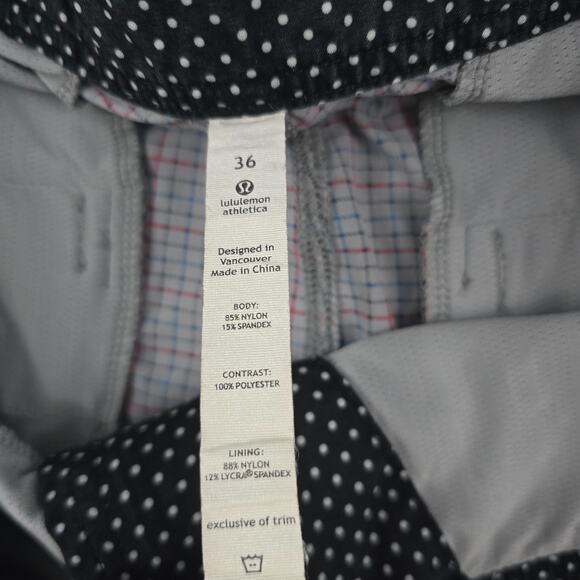 Lululemon mens plaid shorts size 36 gray 5616 - Picture 9 of 10